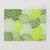 Dahlia Flowers, Flowers Pattern, Green Dahlia Briefkaart (Voorkant)