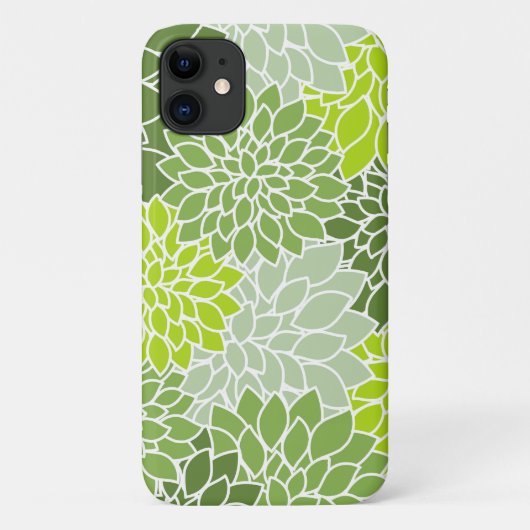 Dahlia Flowers, Flowers Pattern, Green Dahlia Case-Mate iPhone Case (Achterkant)