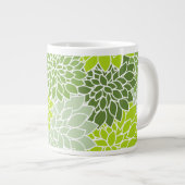 Dahlia Flowers, Flowers Pattern, Green Dahlia Grote Koffiekop (Voorkant rechts)