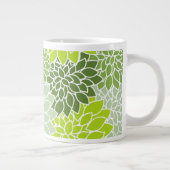 Dahlia Flowers, Flowers Pattern, Green Dahlia Grote Koffiekop (Rechts)
