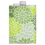 Dahlia Flowers, Flowers Pattern, Green Dahlia Heupfles (Voorkant)