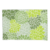 Dahlia Flowers, Flowers Pattern, Green Dahlia Kussensloop (Voorkant)