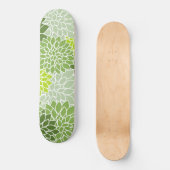 Dahlia Flowers, Flowers Pattern, Green Dahlia Persoonlijk Skateboard (Voorkant)