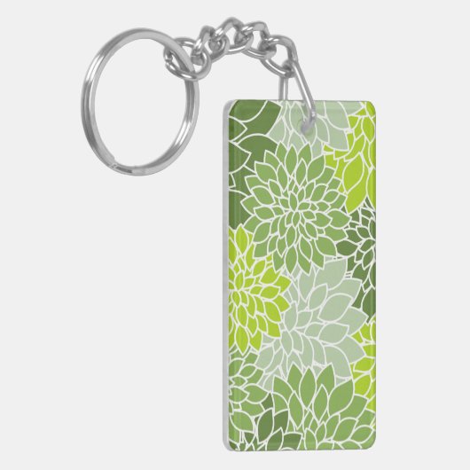 Dahlia Flowers, Flowers Pattern, Green Dahlia Sleutelhanger (Voorkant Links)