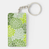 Dahlia Flowers, Flowers Pattern, Green Dahlia Sleutelhanger (achterkant)