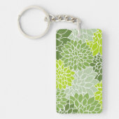 Dahlia Flowers, Flowers Pattern, Green Dahlia Sleutelhanger (Voorkant)