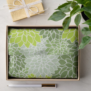 Dahlia Flowers, Flowers Pattern, Green Dahlia Tissuepapier