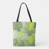 Dahlia Flowers, Flowers Pattern, Green Dahlia Tote Bag (Achterkant)