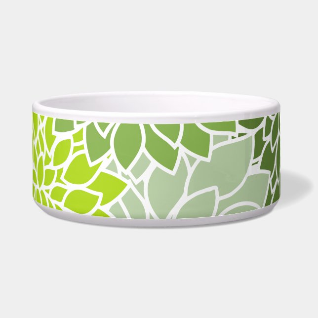 Dahlia Flowers, Flowers Pattern, Green Dahlia Voerbakje (Voorkant)