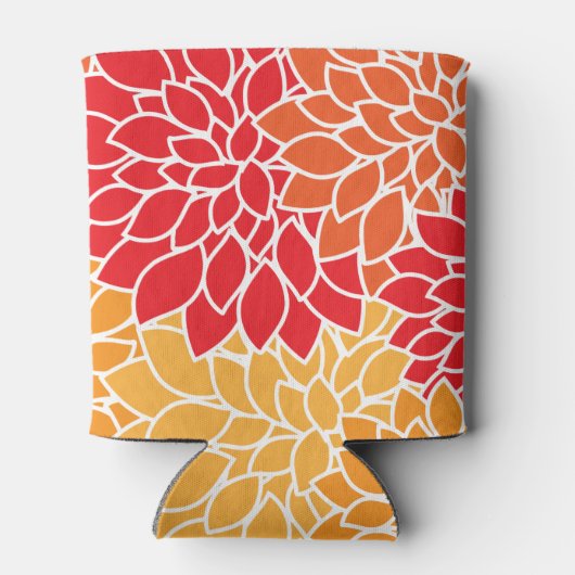 Dahlia Flowers, Flowers Pattern, Oranje Dahlia Blikjeskoeler (Achterkant)