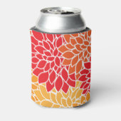 Dahlia Flowers, Flowers Pattern, Oranje Dahlia Blikjeskoeler (Blikje Achterkant)