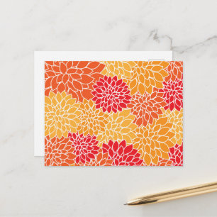 Dahlia Flowers, Flowers Pattern, Oranje Dahlia Briefkaart