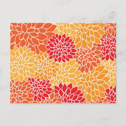 Dahlia Flowers, Flowers Pattern, Oranje Dahlia Briefkaart (Voorkant)