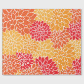 Dahlia Flowers, Flowers Pattern, Oranje Dahlia Cadeaupapier (Vlak)