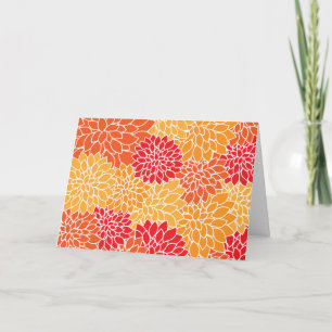 Dahlia Flowers, Flowers Pattern, Oranje Dahlia Kaart