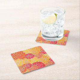 Dahlia Flowers, Flowers Pattern, Oranje Dahlia Kartonnen Onderzetters