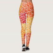 Dahlia Flowers, Flowers Pattern, Oranje Dahlia Leggings (Achterkant)