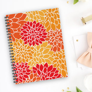 Dahlia Flowers, Flowers Pattern, Oranje Dahlia Notitieboek