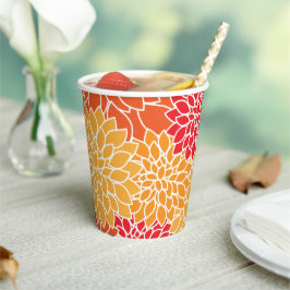 Dahlia Flowers, Flowers Pattern, Oranje Dahlia Papieren Bekers