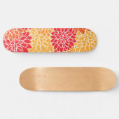 Dahlia Flowers, Flowers Pattern, Oranje Dahlia Persoonlijk Skateboard (Horizontaal)