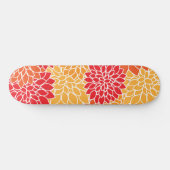 Dahlia Flowers, Flowers Pattern, Oranje Dahlia Persoonlijk Skateboard (Horizontaal)