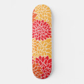 Dahlia Flowers, Flowers Pattern, Oranje Dahlia Persoonlijk Skateboard (Voorkant)