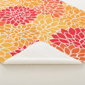 Dahlia Flowers, Flowers Pattern, Oranje Dahlia Sherpa Deken (3/4)