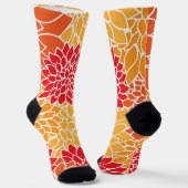 Dahlia Flowers, Flowers Pattern, Oranje Dahlia Sokken (Gebogen)