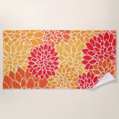 Dahlia Flowers, Flowers Pattern, Oranje Dahlia Strandlaken (Voorkant)