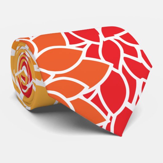 Dahlia Flowers, Flowers Pattern, Oranje Dahlia Stropdas (Opgerold)