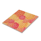 Dahlia Flowers, Flowers Pattern, Oranje Dahlia Tegeltje (Zijkant)