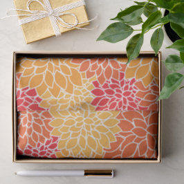 Dahlia Flowers, Flowers Pattern, Oranje Dahlia Tissuepapier