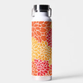 Dahlia Flowers, Flowers Pattern, Oranje Dahlia Waterfles (Voorkant)