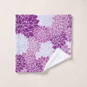 Dahlia Flowers, Flowers Pattern, Paarse Dahlia Bad Handdoek (Wasdoekje)
