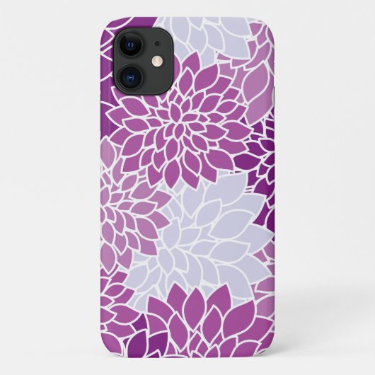 Dahlia Flowers, Flowers Pattern, Paarse Dahlia Case-Mate iPhone Case (Achterkant)