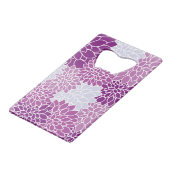 Dahlia Flowers, Flowers Pattern, Paarse Dahlia Creditkaart Flessenopener (Achterkant Gekanteld)