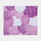 Dahlia Flowers, Flowers Pattern, Paarse Dahlia Fleece Deken (Voorkant (Horizontaal))