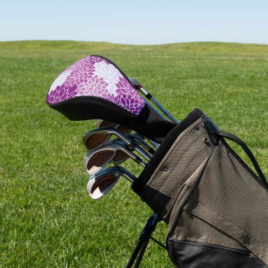 Dahlia Flowers, Flowers Pattern, Paarse Dahlia Golfheadcover (Insitu)