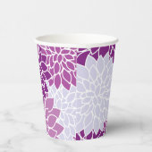 Dahlia Flowers, Flowers Pattern, Paarse Dahlia Papieren Bekers (Rechts)