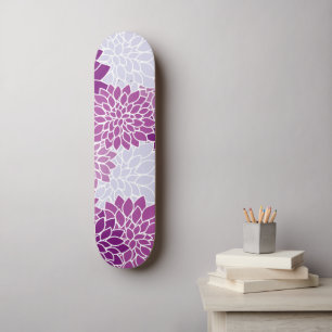 Dahlia Flowers, Flowers Pattern, Paarse Dahlia Persoonlijk Skateboard