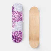 Dahlia Flowers, Flowers Pattern, Paarse Dahlia Persoonlijk Skateboard (Voorkant)