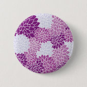 Dahlia Flowers, Flowers Pattern, Paarse Dahlia Ronde Button 5,7 Cm (Voorkant)