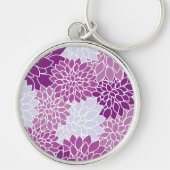 Dahlia Flowers, Flowers Pattern, Paarse Dahlia Sleutelhanger (Voorkant)