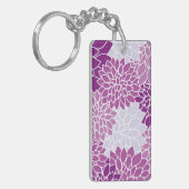 Dahlia Flowers, Flowers Pattern, Paarse Dahlia Sleutelhanger (Voorkant Links)