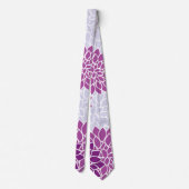 Dahlia Flowers, Flowers Pattern, Paarse Dahlia Stropdas (Achterkant)