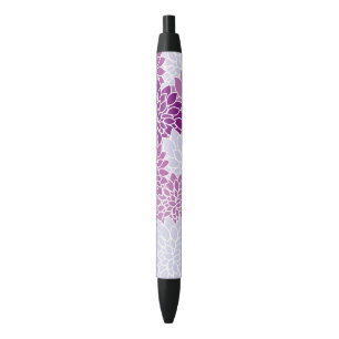 Dahlia Flowers, Flowers Pattern, Paarse Dahlia Zwarte Inkt Pen
