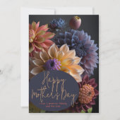 Dahlia Flowers Happy Mothers Day Kaart (Voorkant)