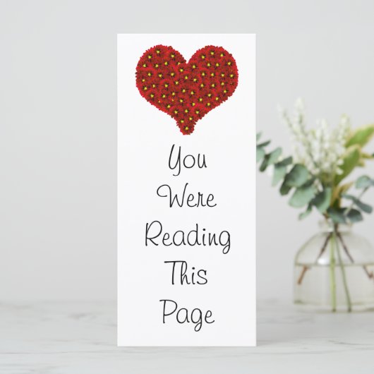 Dahlia Flowers Heart Bladwijzer Sjabloon (Staand voorkant)