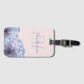 Dahlia Flowers lila blush monogram custom name Bagagelabel (Voorkant (horizontaal))