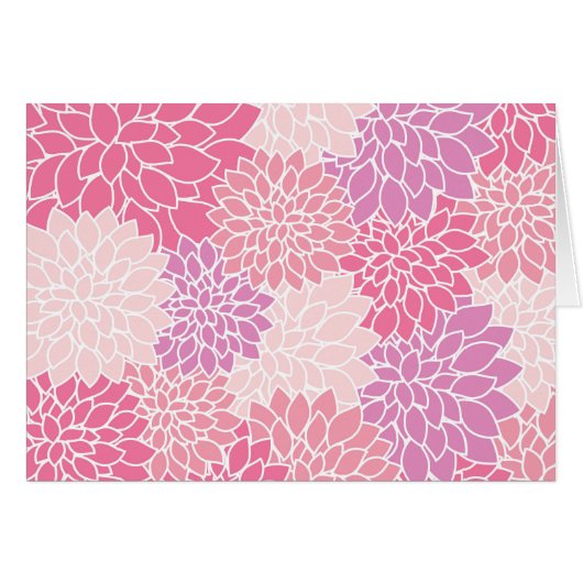 Dahlia Flowers, patroon van bloemen, roze Dahlia (Voorkant Horizontaal)